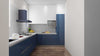 L shaped Kitchen ( Navy Blue) - Radon India-- L shaped Kitchen ( Navy Blue)-  Radon India