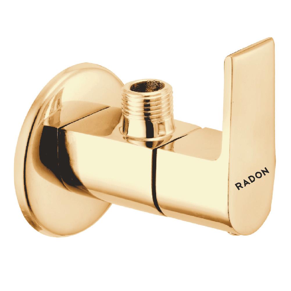 ARIC ANGLE COCK WITH FLANGE (GOLD) - Radon India-- ARIC ANGLE COCK WITH FLANGE (GOLD)-  Radon India