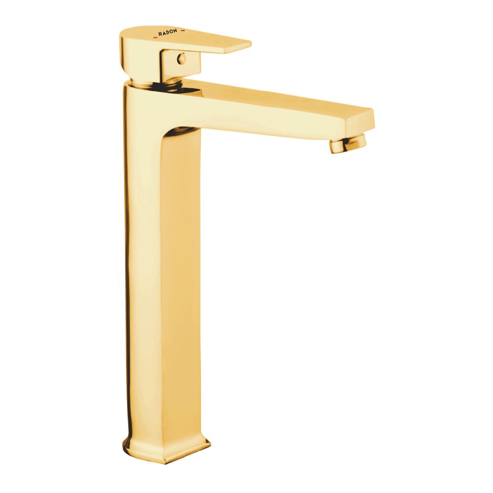 ARIC SINGLE LEVER BASIN MIXER TALL (GOLD) - Radon India-- ARIC SINGLE LEVER BASIN MIXER TALL (GOLD)-  Radon India