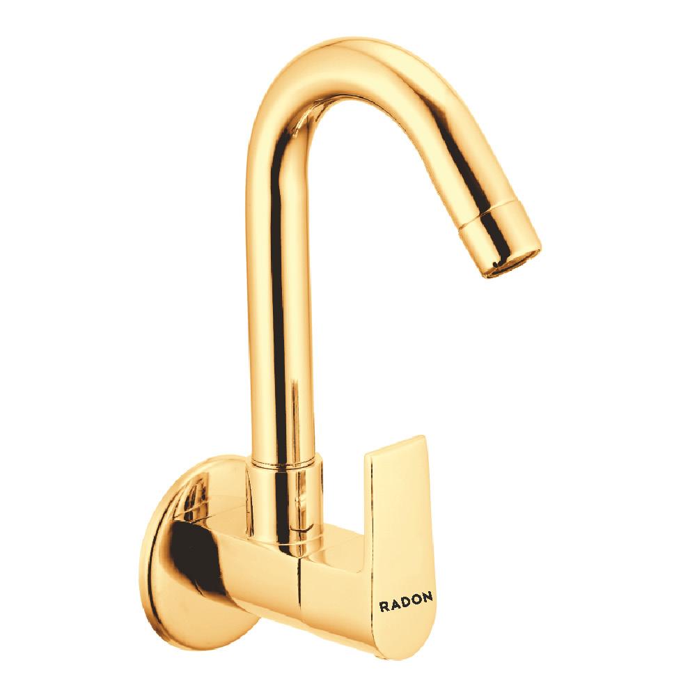 ARIC SINK COCK WITH FLANGE (GOLD) - Radon India-- ARIC SINK COCK WITH FLANGE (GOLD)-  Radon India