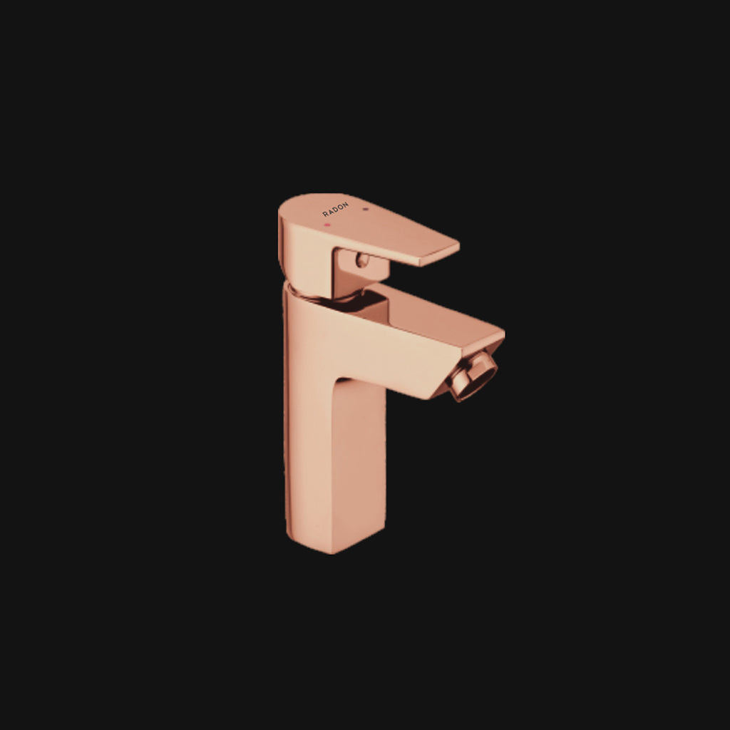 ARIC SINGLE LEVER BASIN MIXER (ROSE GOLD) - Radon India-- ARIC SINGLE LEVER BASIN MIXER (ROSE GOLD)-  Radon India