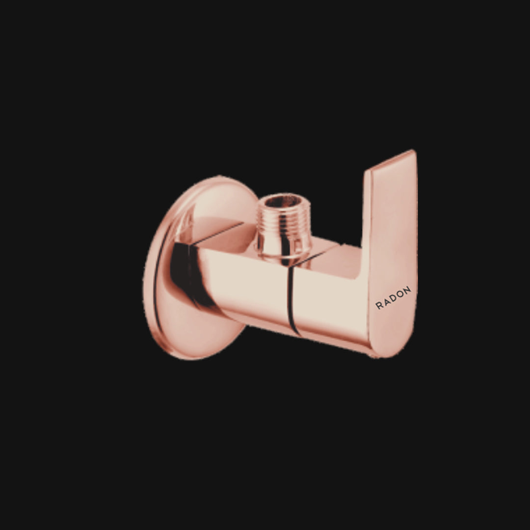 ARIC ANGLE COCK WITH FLANGE (ROSE GOLD) - Radon India-- ARIC ANGLE COCK WITH FLANGE (ROSE GOLD)-  Radon India