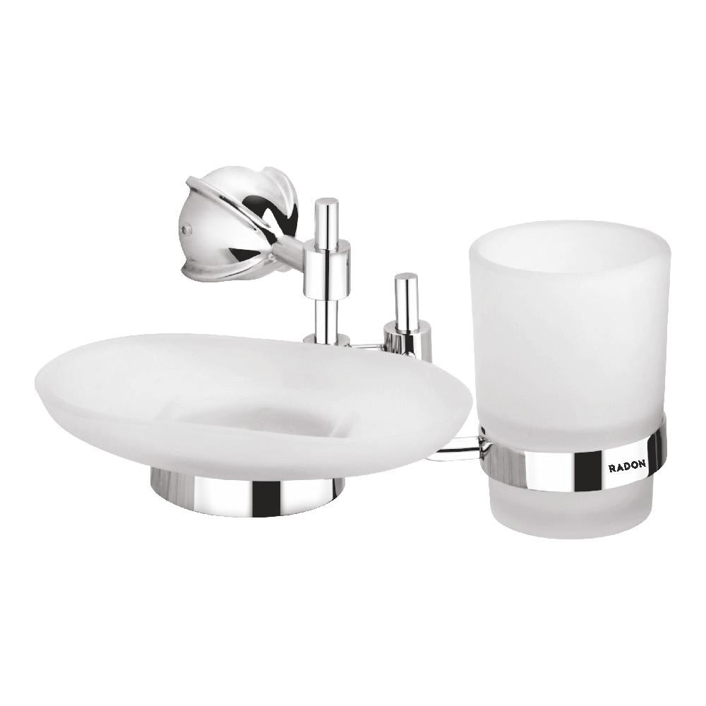 BLOOM SOAP AND TUMBLER HOLDER (CHROME) - Radon India-- BLOOM SOAP AND TUMBLER HOLDER (CHROME)-  Radon India