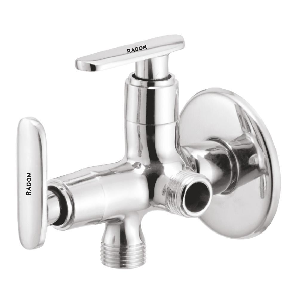 CASA 2 WAY ANGLE COCK WITH FLANGE (CHROME) - Radon India-- CASA 2 WAY ANGLE COCK WITH FLANGE (CHROME)-  Radon India