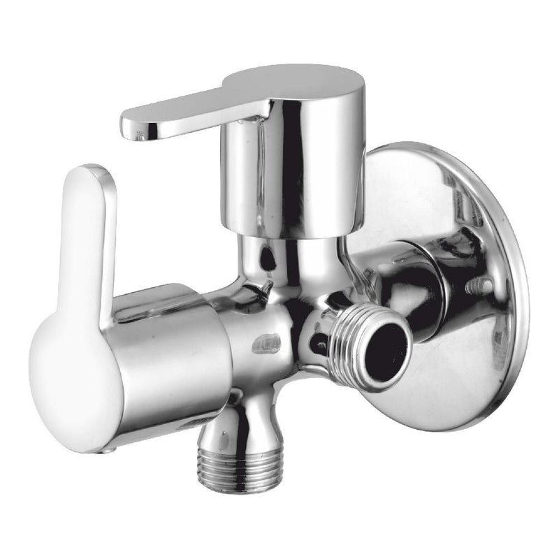 FUZION 2 WAY ANGLE COCK WITH FLANGE (CHROME) - Radon India-- FUZION 2 WAY ANGLE COCK WITH FLANGE (CHROME)-  Radon India