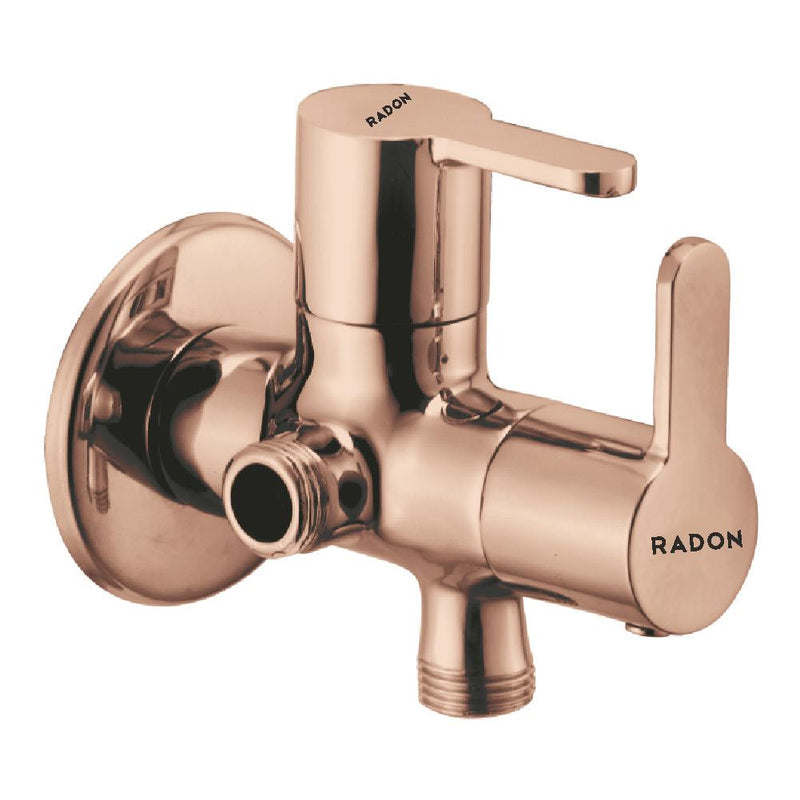 OPEL 2 WAY ANGLE COCK WITH FLANGE (ROSE GOLD) - Radon India-- OPEL 2 WAY ANGLE COCK WITH FLANGE (ROSE GOLD)-  Radon India